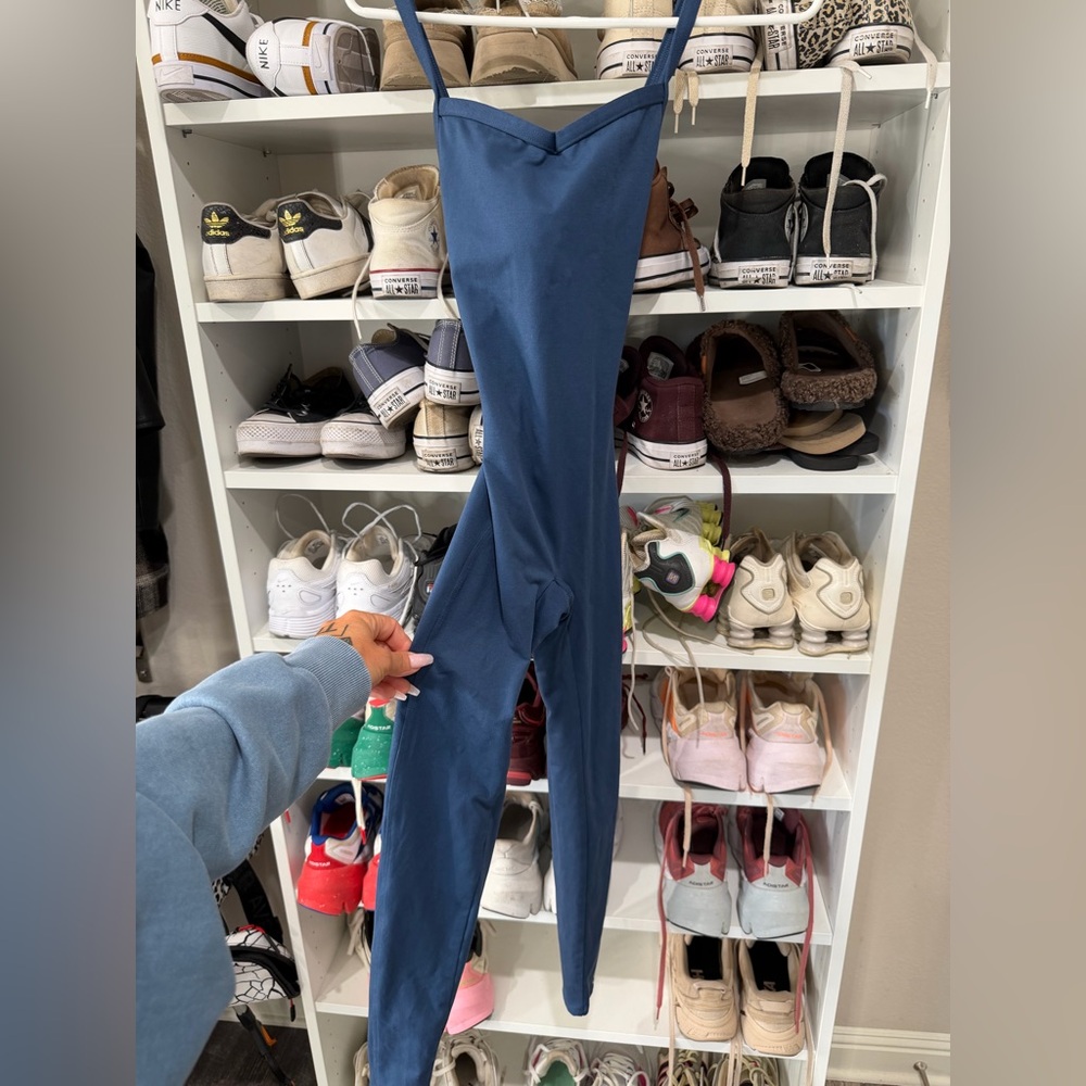 Bombshell sportswear, blue sculpt bodysuit size XS